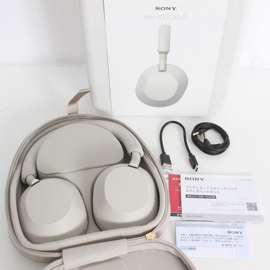 ボーナスストア+5％【美品】SONY WH-1000XM5-S プラチナシルバー 1000X