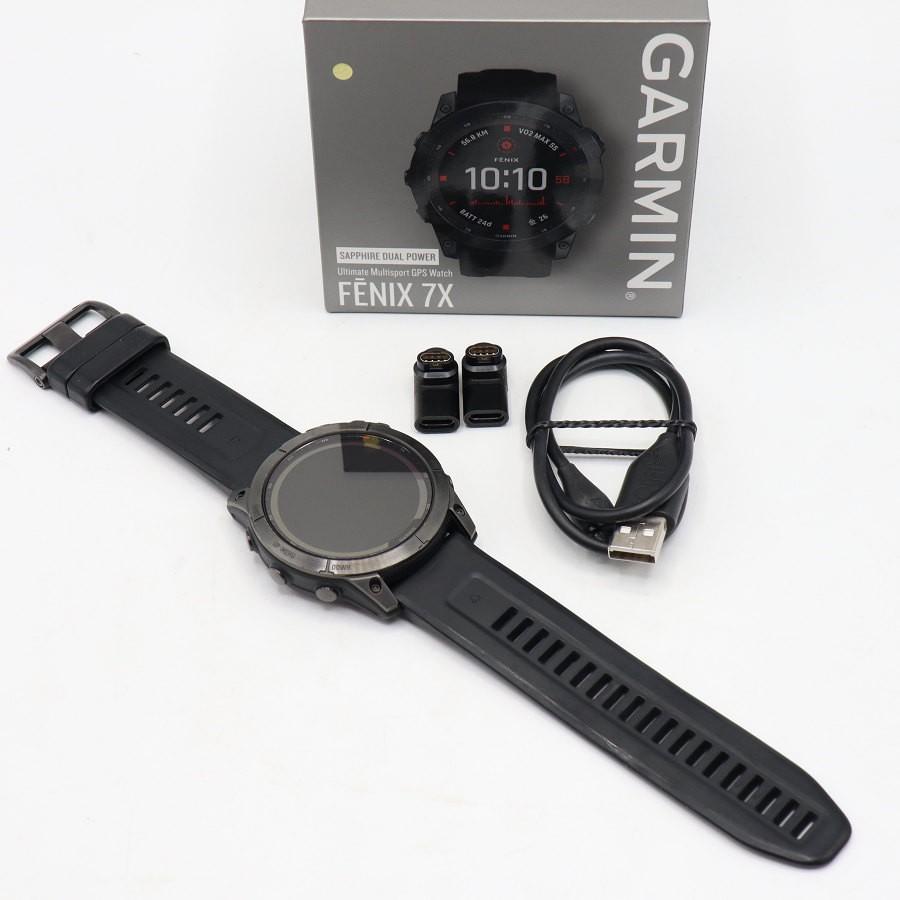 【ボーナスストア+5％】GARMIN fenix 7X Sapphire Dual Power 010-02541-31 Ti Carbon Gray DLC/Black スマートウォッチ ガーミン 本体 | 