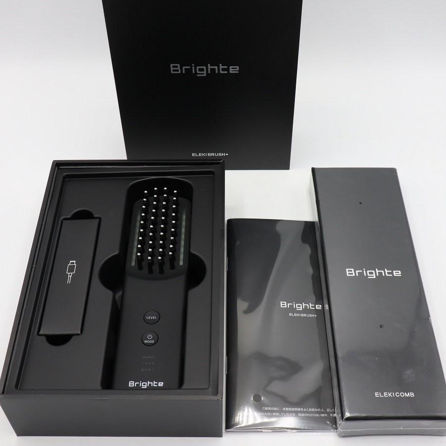 ボーナスストア+5％【新品】Brighte ELEKI BRUSH+ BRT-FSB180 ブラック エレキコーム付 美顔器 EMS フェイスケア ブライト エレキブラシ 本体 | 