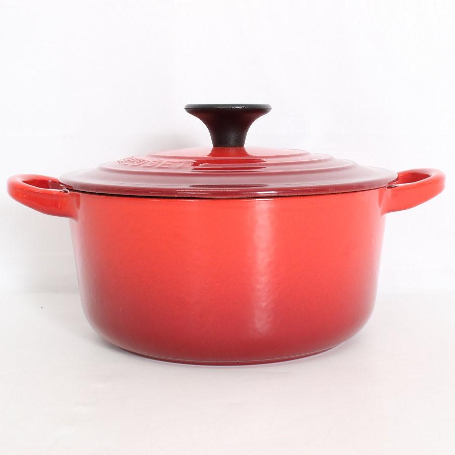 LE CREUSET＊ココットロンド＊18cm＊ORANGE×RED＊送料込み ルクルーゼ
