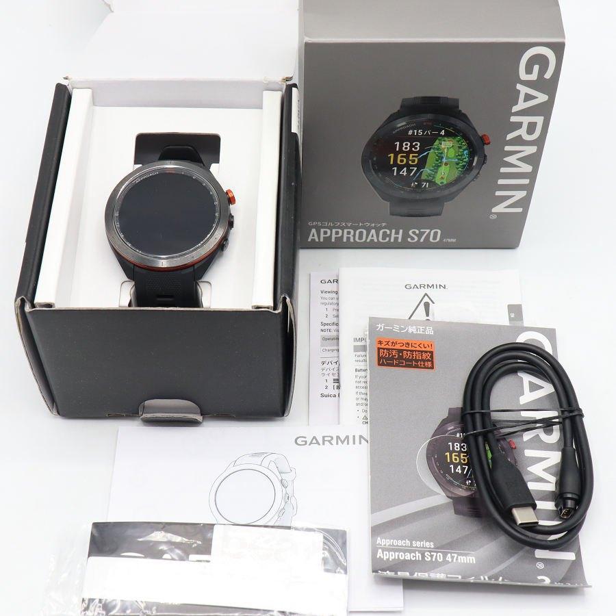 ボーナスストア+5％【美品】GARMIN Approach S70 47mm Black 010-02746
