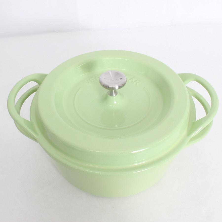ボーナスストア+5％【美品】バーミキュラ オーブンポットラウンド 22cm GRN22R パールグリーン レシピブック付き 無水 ホーロー 両手鍋 本体 |  | 03