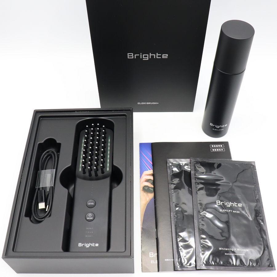 Brightex 美顔器 ブラック セット ボーナスストア+5％【美品】Brighte ELEKI BRUSH+ BRT-FSB180 ブラック