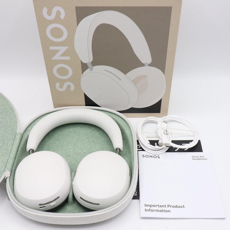 ボーナスストアPlus【美品】Sonos Ace ACEG1JP1 ソフトホワイト 空間オーディオ ノイズキャンセリングヘッドホン ソノス エース 本体 | 