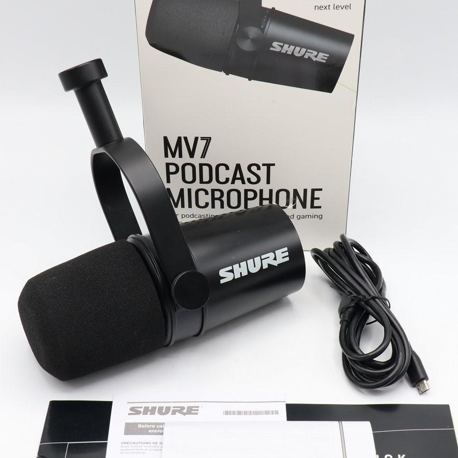 ボーナスストア+5％【美品】SHURE MOTIV MV7-K-J ブラック ポッドキャスト マイクロホン ダイナミックマイク シュア 本体 | 