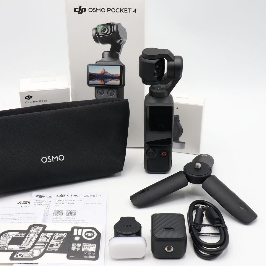 ボーナスストアPlus【美品】DJI Osmo Pocket 4 エッセンシャルコンボ OP4406 アクションカメラ 4K 3軸スタビライザー オズモポケット 本体 | 