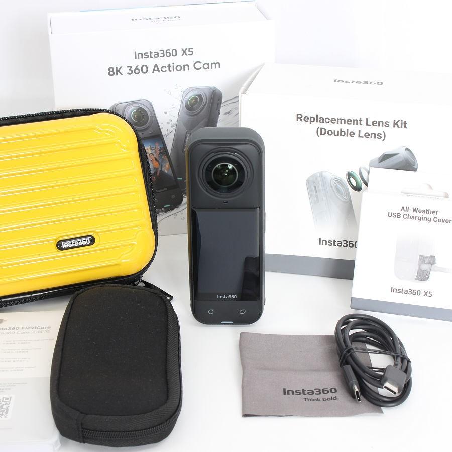 ボーナスストアPlus【美品】Insta360 X5 通常版 CINSAAHA ブラック 追加アクセサリー付き 360度カメラ アクションカメラ インスタ360 本体 | 
