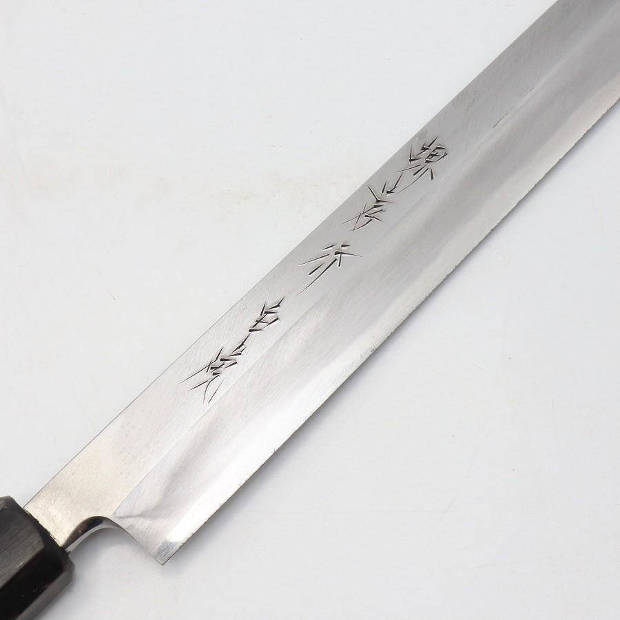 【ボーナスストアPlus】堺孝行 白虎 白一鋼 先丸蛸引包丁 一尺 黒檀八角柄 刃渡り約300mm 和包丁 |  | 03