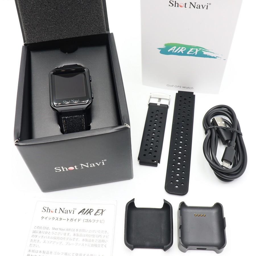 ボーナスストアPlus【美品】ShotNavi AIR EX ブラック ゴルフGPSウォッチ テクタイト ショットナビ エアー 本体 | 