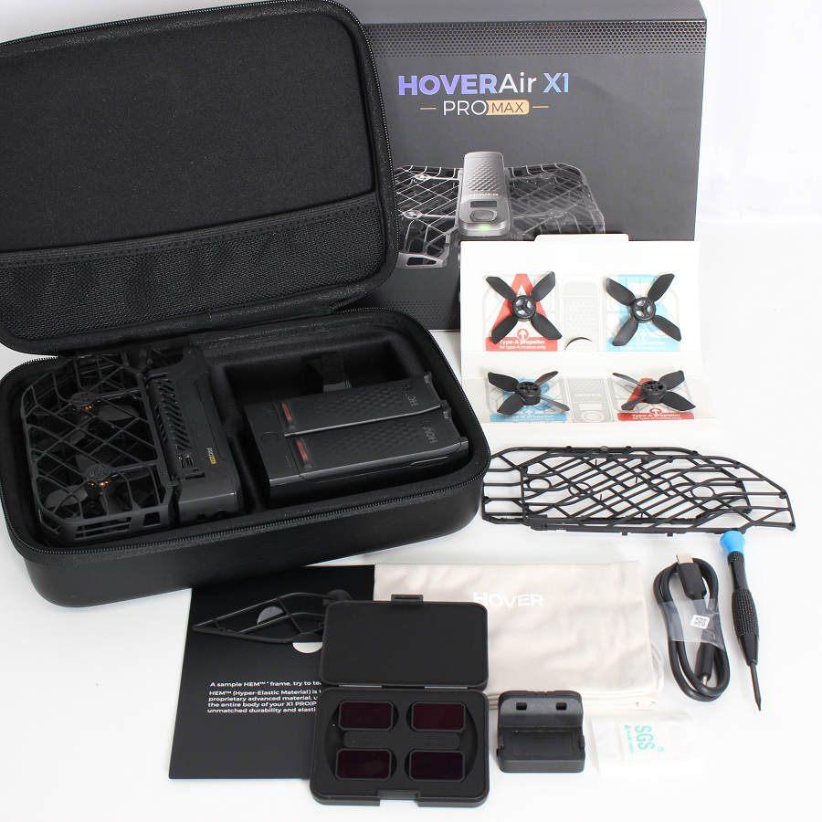ボーナスストアPlus【美品】HOVERAir X1 PROMAX Gift Combo ブラック ドローン ポータブルサイズ AI飛行カメラ ホバーエアー プロマックス 本体 | 