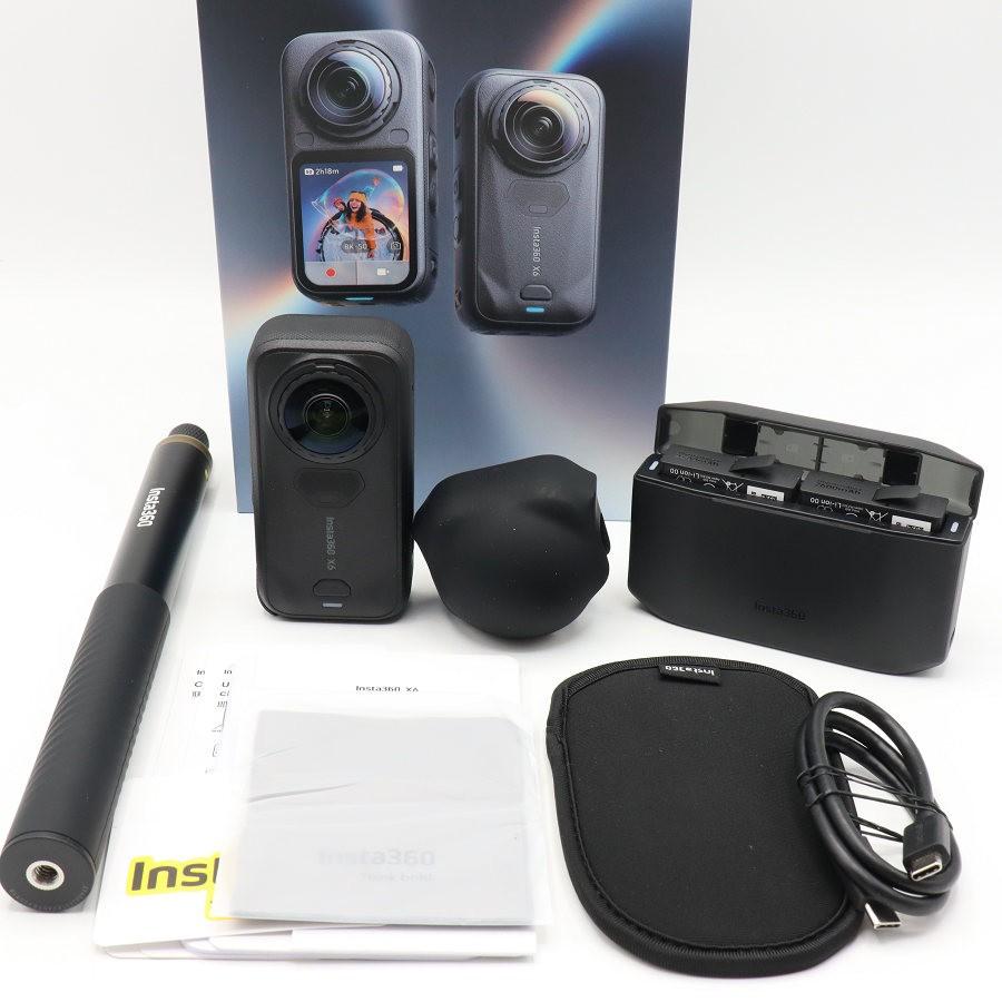 ボーナスストアPlus【美品】Insta360 X6 エッセンシャルバンドル CINSABXA-X603 ミッドナイトブラック 360度カメラ アクションカメラ インスタ360 本体 | 