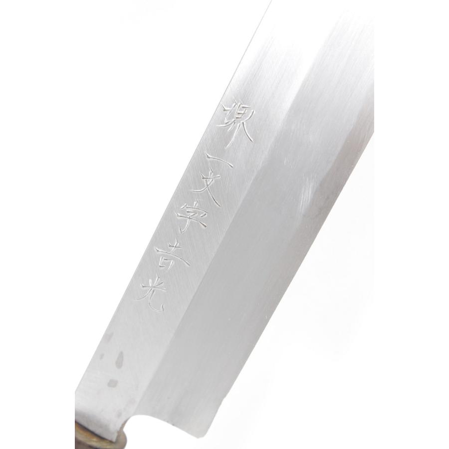 美品】堺一文字 吉光 柳包丁 一尺 栗型柄 鞘付 刃渡り約300mm 柳刃 和