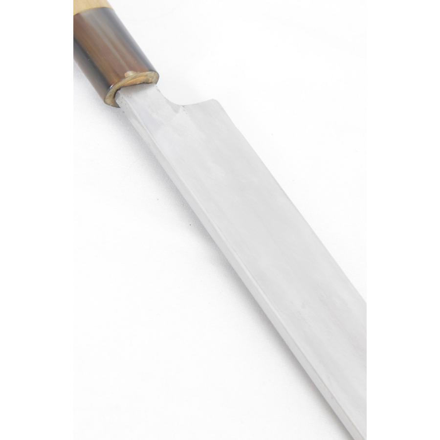 美品】堺一文字 吉光 柳包丁 一尺 栗型柄 鞘付 刃渡り約300mm 柳刃 和