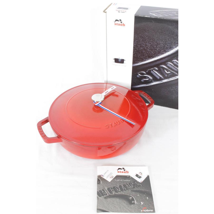 Staub 【美品】ストウブ ブレイザー ソテーパン 28cm チェリー