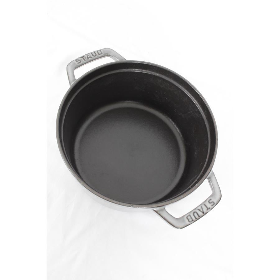 【美品】ストウブ ココット ラウンド 18cm グレー 40509-484 ホーロー 両手鍋 | ピコ・ココット | 04