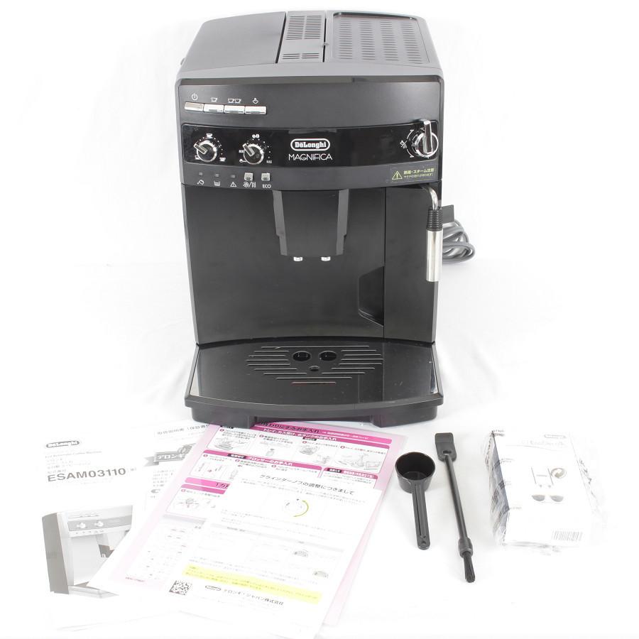 デロンギ コーヒーメーカーマグニフィカESAM03110B（未使用の石灰剤付き） マグニフィカ 【美品】デロンギ ESAM03110B 除石灰剤付き 全自動