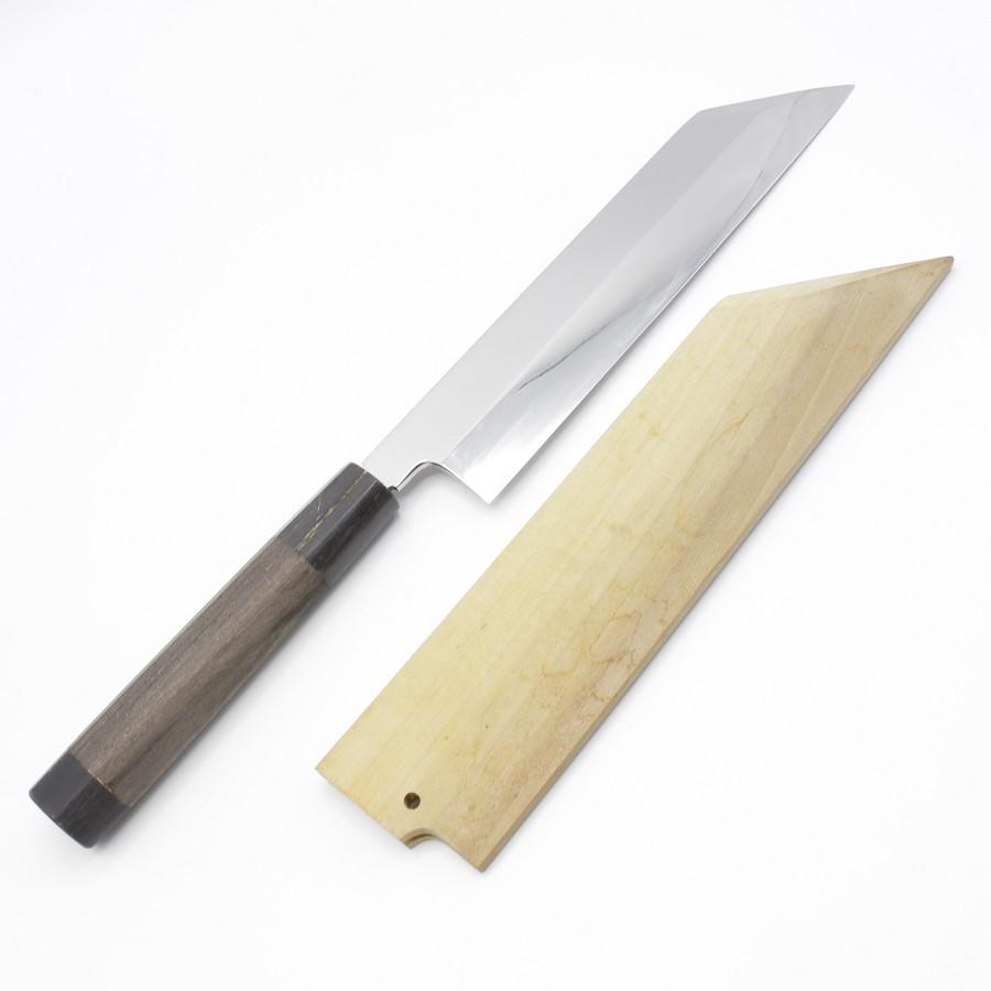 紀親 剥き物包丁 七寸 八角黒檀柄 鏡面 鞘付 刃渡り約210mm 和 紀親 剥き物包丁 七寸 八角黒檀柄 鏡面 鞘付 刃渡り約210mm 和