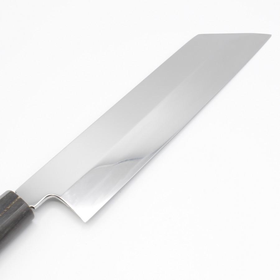 紀親 剥き物包丁 七寸 八角黒檀柄 鏡面 鞘付 刃渡り約210mm 和 紀親 剥き物包丁 七寸 八角黒檀柄 鏡面 鞘付 刃渡り約210mm 和
