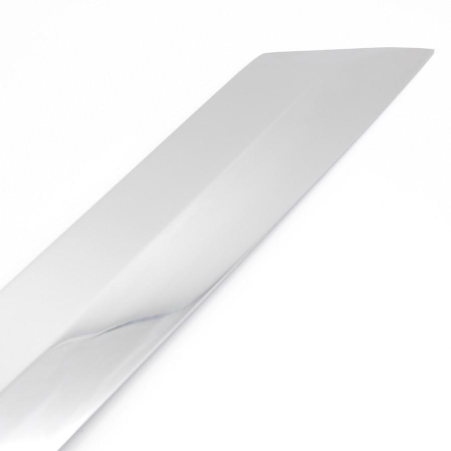 紀親 剥き物包丁 七寸 八角黒檀柄 鏡面 鞘付 刃渡り約210mm 和