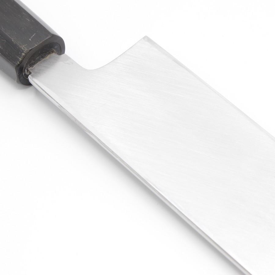 紀親 剥き物包丁 七寸 八角黒檀柄 鏡面 鞘付 刃渡り約210mm 和 紀親 剥き物包丁 七寸 八角黒檀柄 鏡面 鞘付 刃渡り約210mm 和