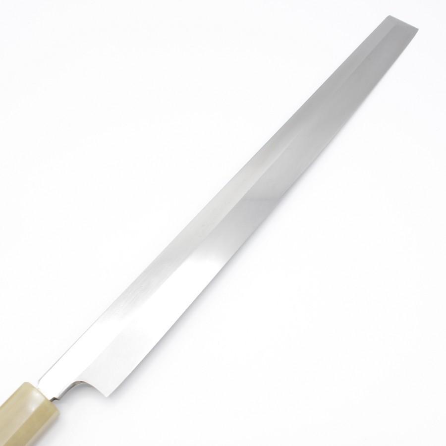 未使用品】高鳳正國 水本焼 蛸引き包丁 一尺 鏡面 白鞘付 八角柄