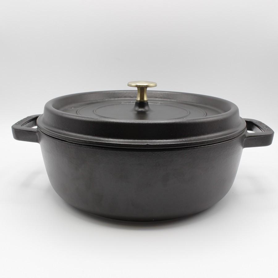 Staub（ストウブ） シャロー ラウンド ココット 26cm ブラック 40510
