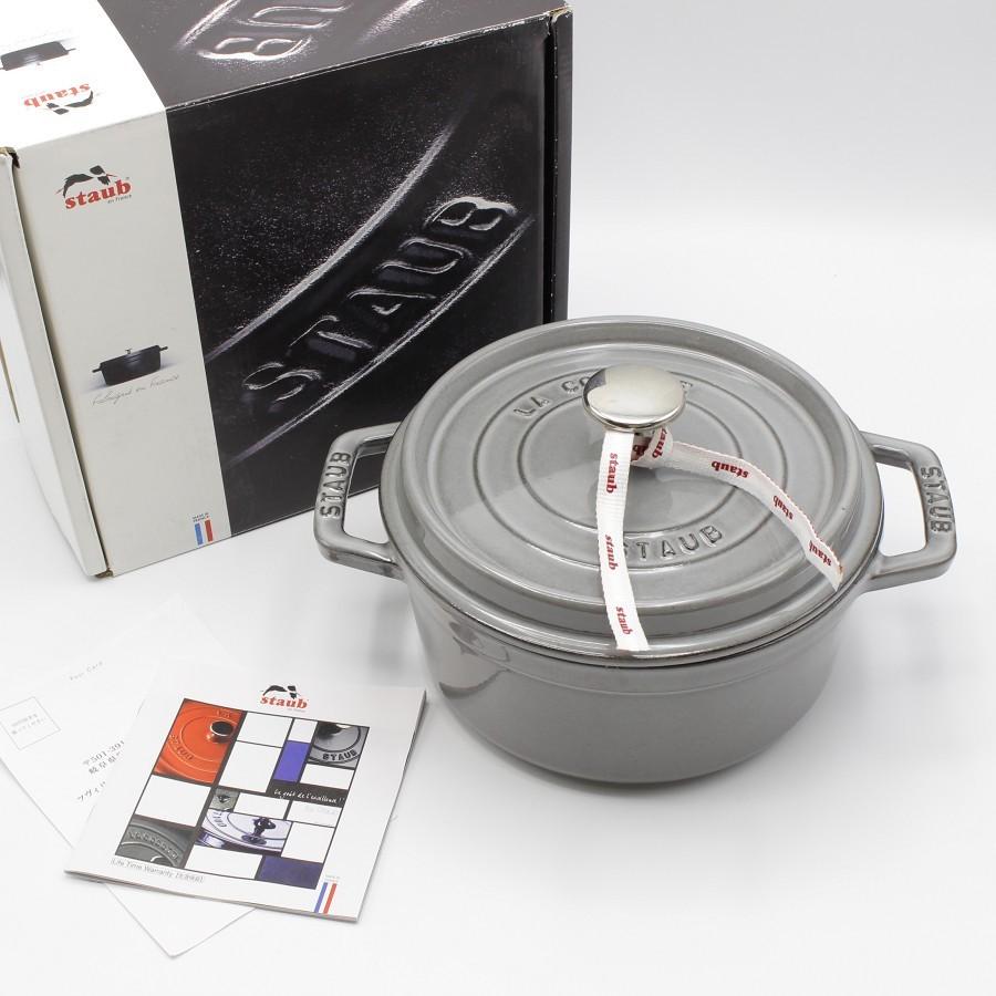 未使用品】STAUB / ストウブ ピコ・ココット ラウンド 18cm グレー