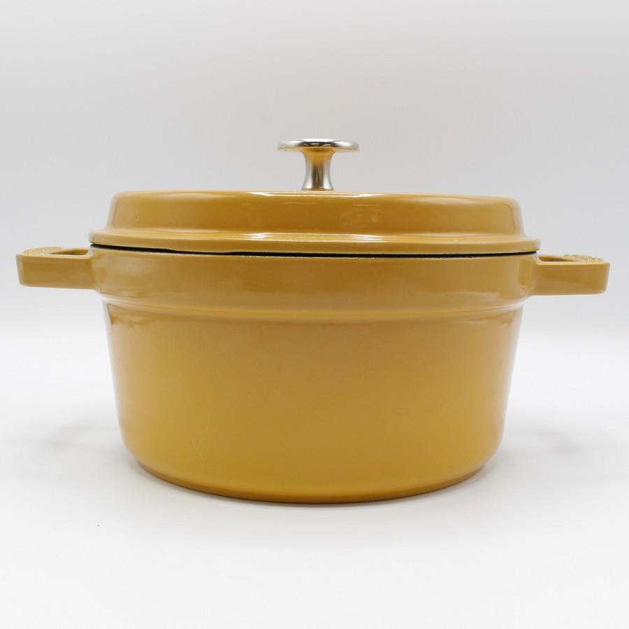 STAUB ピコ・ココット ラウンド20cm マスタード中古品