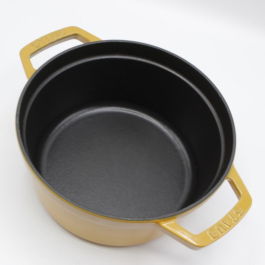 ピコ・ココット 【美品】ストウブ ラウンド 20cm マスタード 40510-645