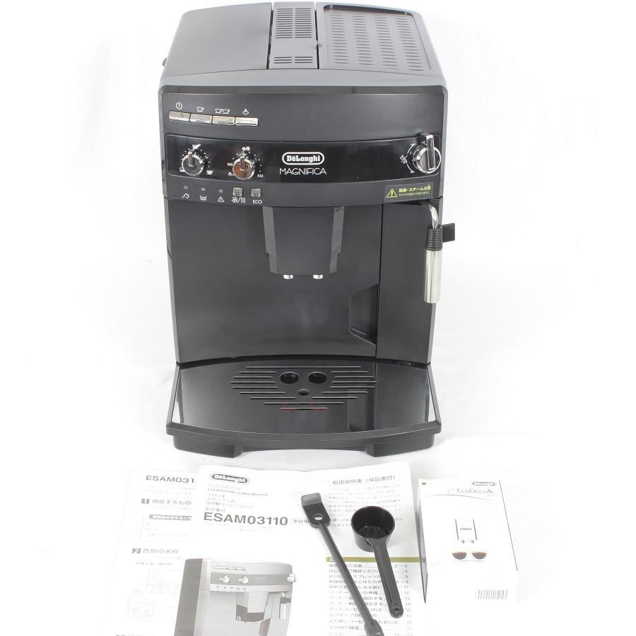 デロンギ コーヒーメーカーマグニフィカESAM03110B（未使用の石灰剤付き） マグニフィカ 【美品】デロンギ ESAM03110B 除石灰剤付き 全自動