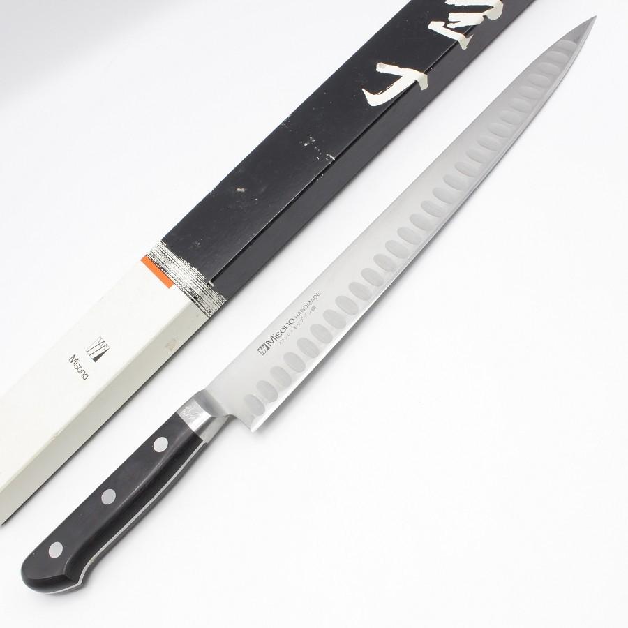 ミソノ モリブデン鋼 筋引型サーモン No.526 一尺 鍔付柄 300mm 洋包丁