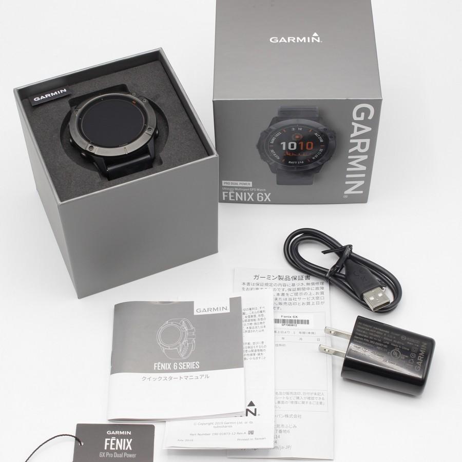 美品】Garmin fenix 6X Pro Dual Power Ti Black DLC 010-02157-53  