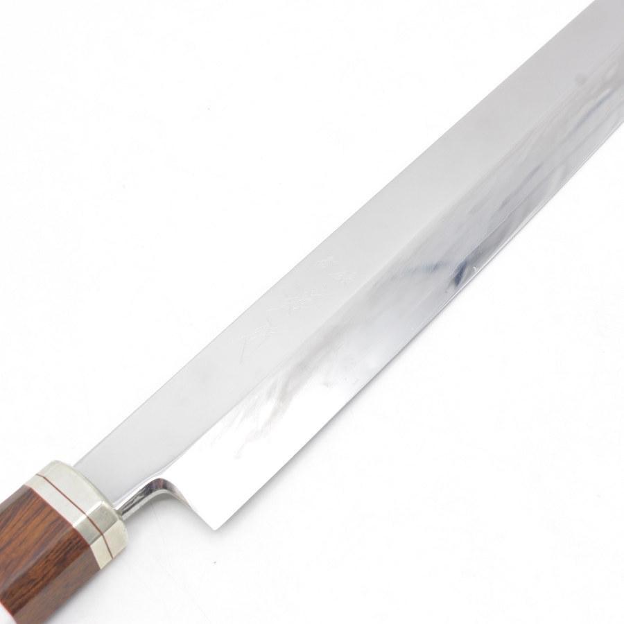 ボーナスストア+5％【未使用】堺孝行 為 紫電 先丸蛸引包丁 一尺 安来銀三鋼 鏡面仕上げ デザートアイアンウッド 刃渡り約300mm 和包丁 |  | 03