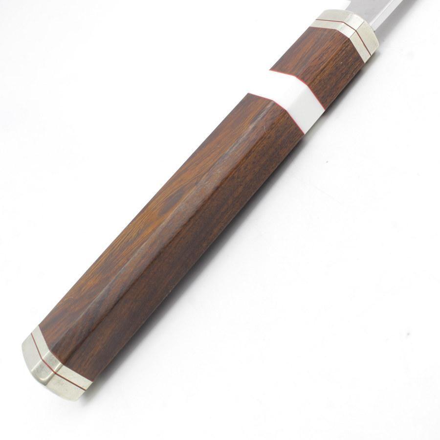 ボーナスストア+5％【未使用】堺孝行 為 紫電 先丸蛸引包丁 一尺 安来銀三鋼 鏡面仕上げ デザートアイアンウッド 刃渡り約300mm 和包丁 |  | 06