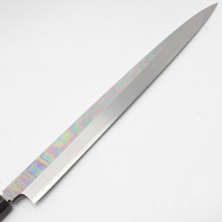 ボーナスストア+5％【未使用】源昭忠 賜台覧 柳刃 尺一 八角黒檀柄 鏡面 刃渡り約335mm 和包丁 柳包丁 |  | 01