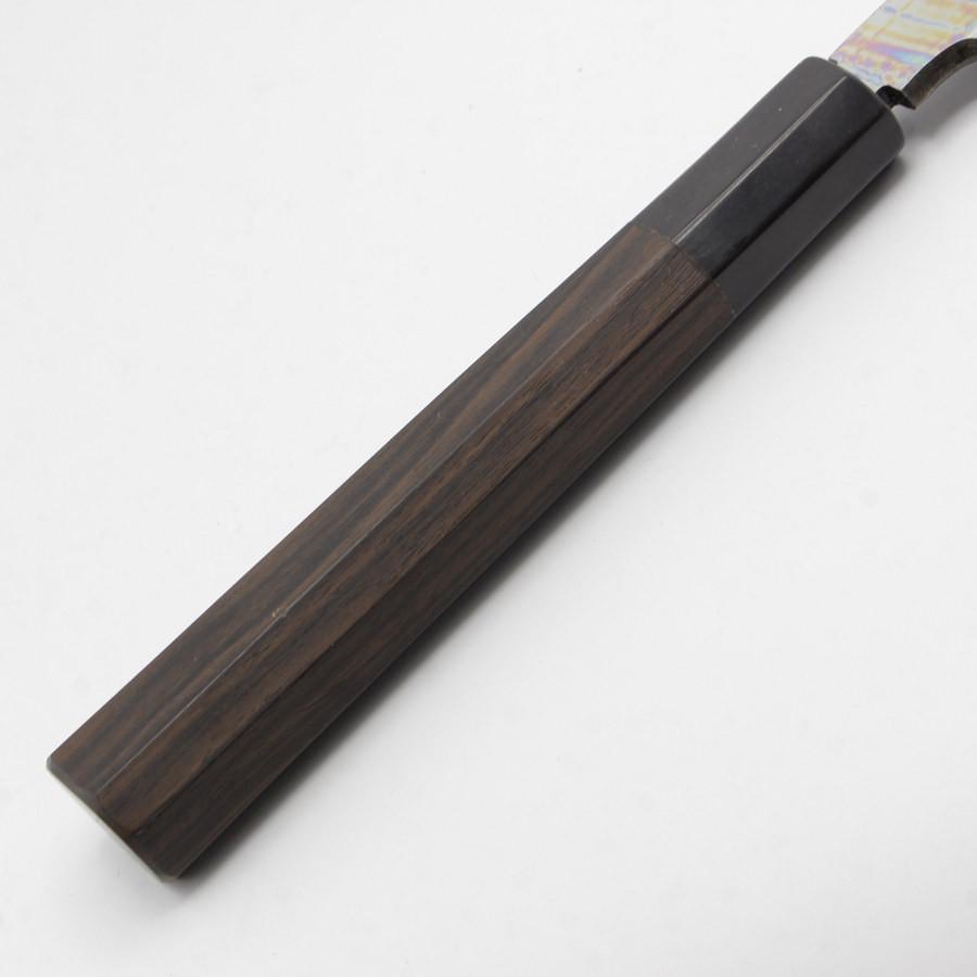 ボーナスストア+5％【未使用】源昭忠 賜台覧 柳刃 尺一 八角黒檀柄 鏡面 刃渡り約335mm 和包丁 柳包丁 |  | 02