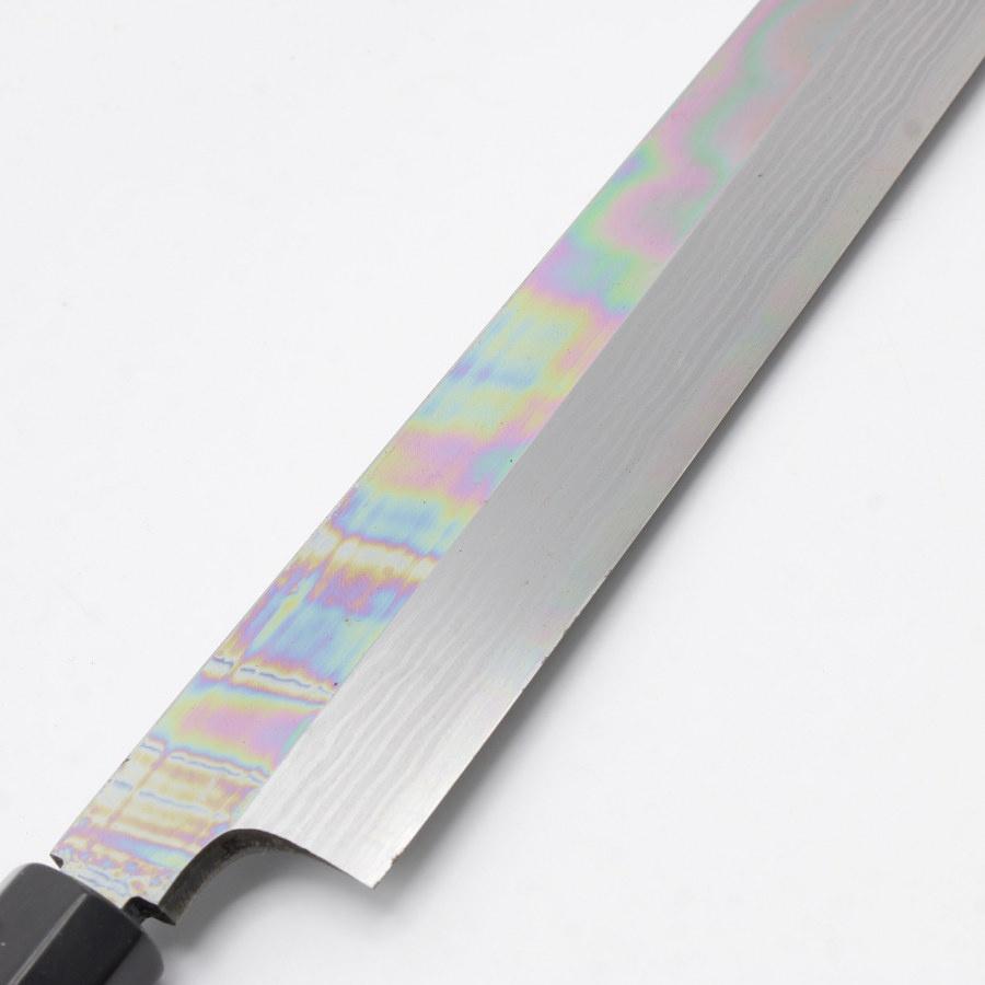 ボーナスストア+5％【未使用】源昭忠 賜台覧 柳刃 尺一 八角黒檀柄 鏡面 刃渡り約335mm 和包丁 柳包丁 |  | 03