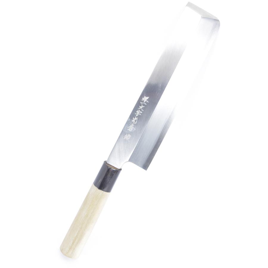 新品】堺一文字光秀 菜切薄刃包丁 栗型柄 七寸 刃渡り約215mm :6619