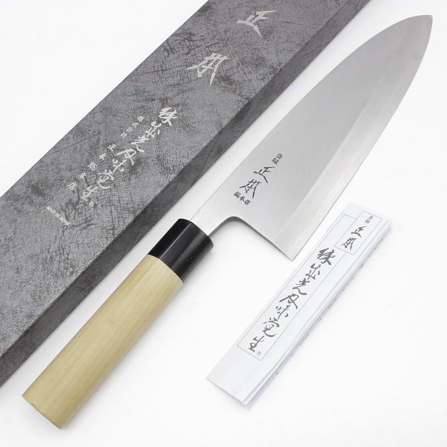 正本総本店　本霞　玉白鋼　身卸　出刃　210mm 7寸　包丁　和包丁　研ぎ済 正本 霞 薄刃 包丁 白鋼 210mm 和包丁 本職 白紙 7寸 薄刃包丁 白