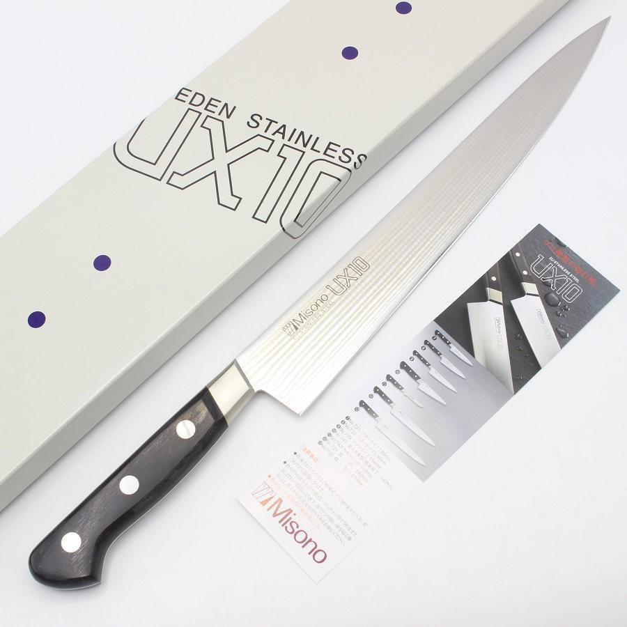 ボーナスストア+5％【新品】ミソノ UX10 筋引包丁 No.722 九寸 鍔付柄
