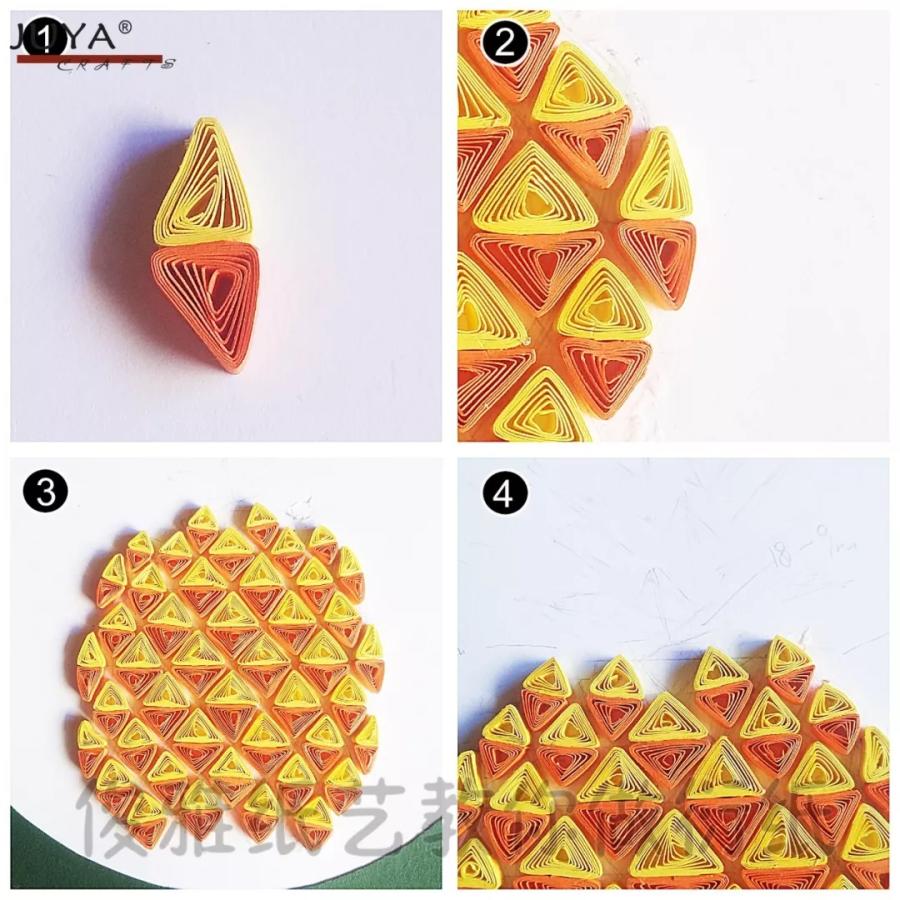 ペーパークイリングキット 「パイナップル」 台紙とペーパーのセット