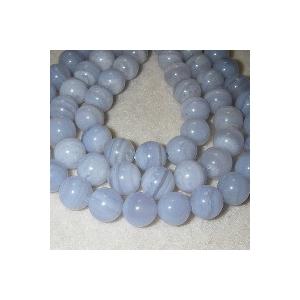 ブルーレースアゲート(空色縞瑪瑙)・丸（ラウンド）8mm・1連（40cm）【天然石ビーズ】｜regalo-gemstone