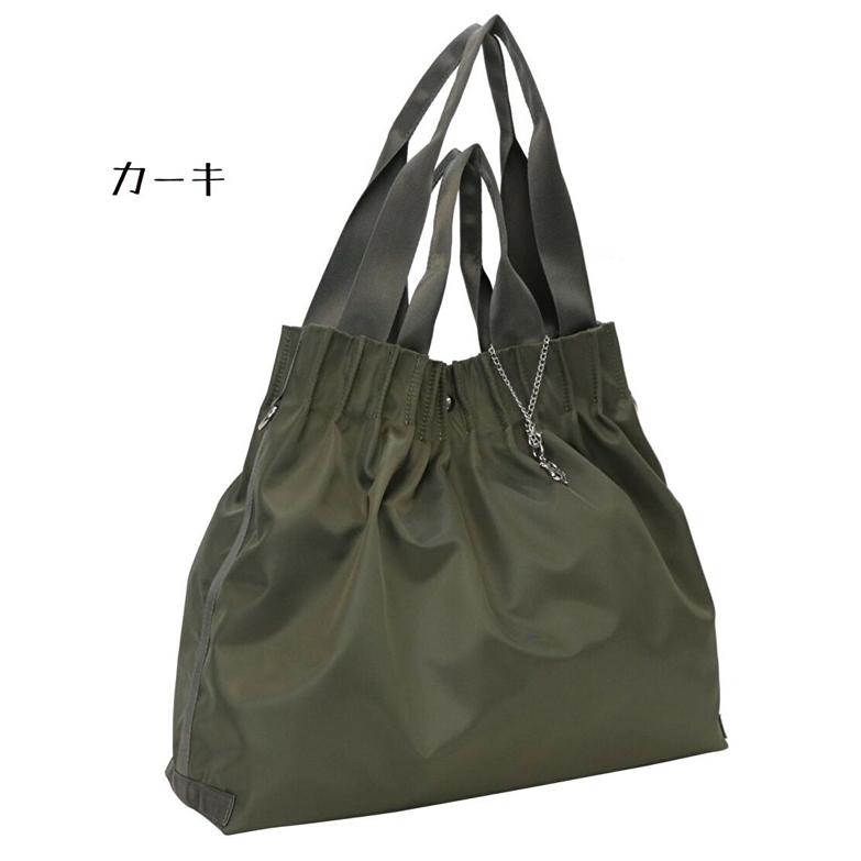 2タイプハンドル タックデザイン 2wayナイロンバッグ A4 レディース