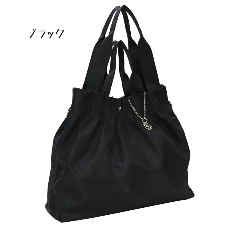 2タイプハンドル タックデザイン 2wayナイロンバッグ A4 レディース