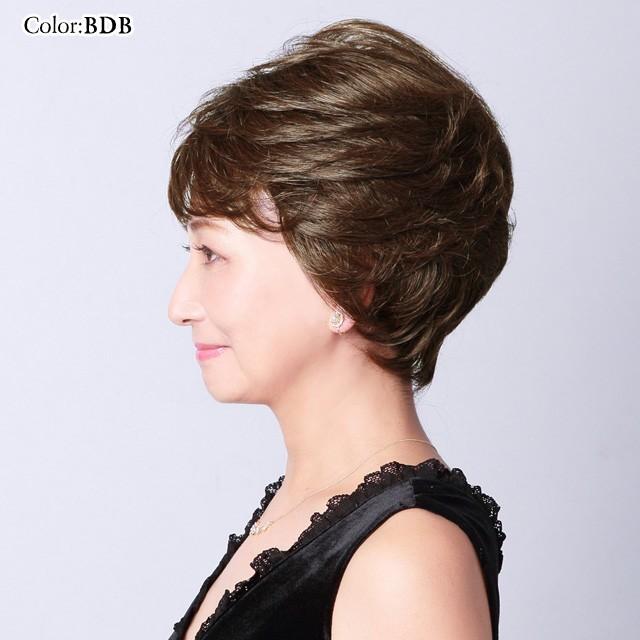 【国産】 プリシラ BA-006ミセスBEAUTE総手植えオールウィッグ(人毛ミックス)【エレガントショート】耐熱 【H2780654465】(16302円)