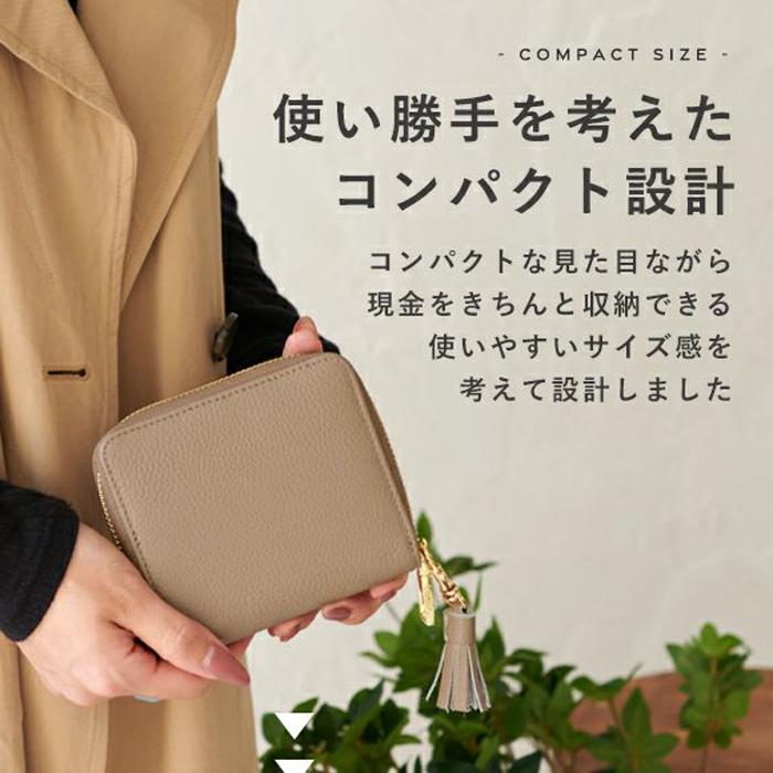 LIZDAYS（リズデイズ） ☆二つ折り財布 本革 ラウンドファスナー