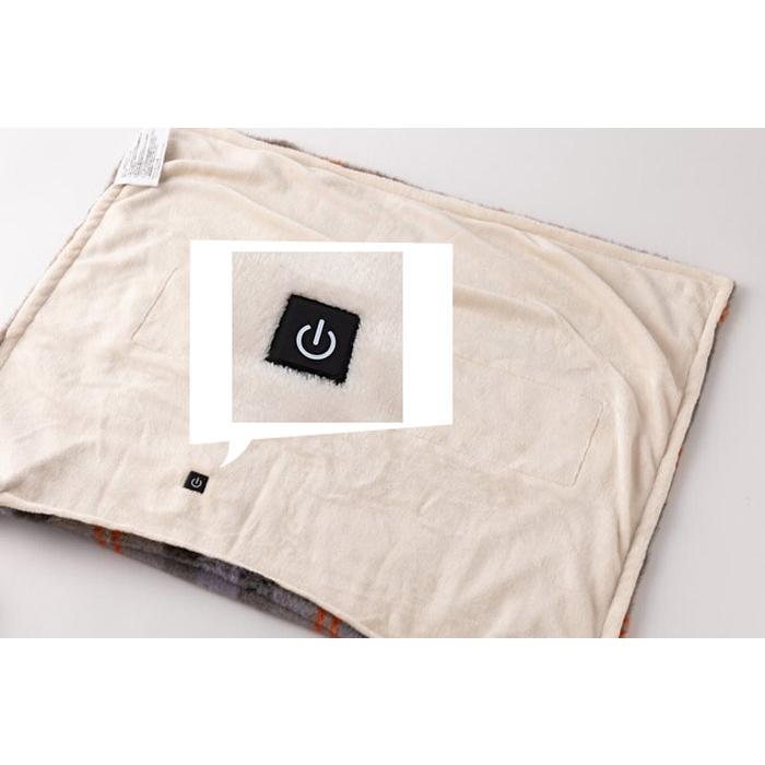 moz（モズ） 再入荷 チェック ファー USB ブランケット ひざ掛け 大判