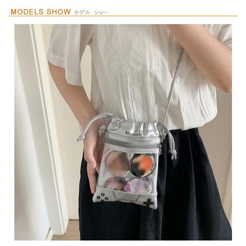 ショルダー 巾着 軽量 ショルダーバッグ PU ぬいバッグ 小さめ 巾着式 