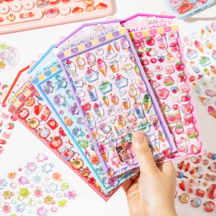2枚セット ぷっくりシール 手帳シール ぷくぷく シール ステッカー