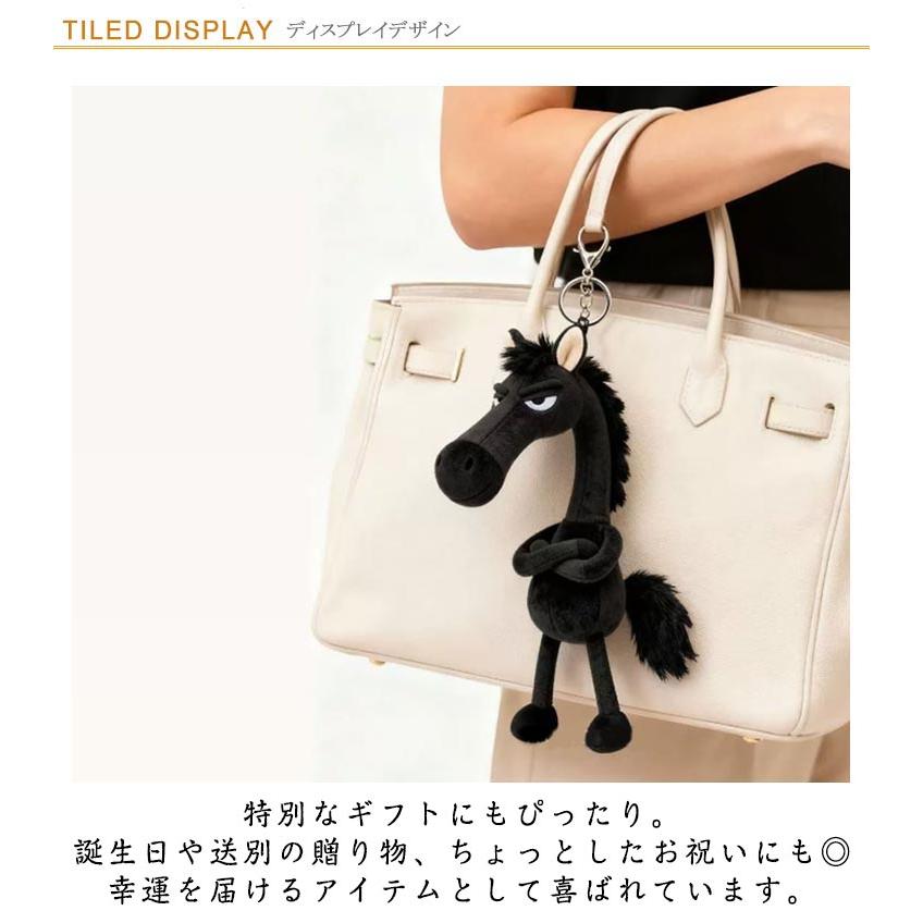 オレンジ馬型キーホルダー　　「ほしちゃん」用　ブラックのバッグ ペンダント 2026年 キーホルダー 馬のぬいぐるみ 干支動物キーホルダー
